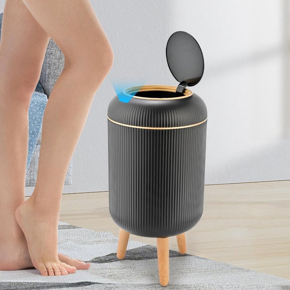 Pukomc Smart Sensor Wastebasket Hand Free Touchless 2.6 Gallon Black - Picture 3 of 8